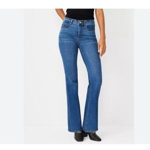 Ann Taylor The Slim Boot Jeans Blue Wash Size 2 Tall Denim
